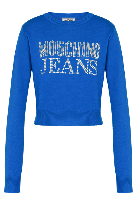 RHINESTONE LOGO WOOL BLEND SWEATER BLUE 3