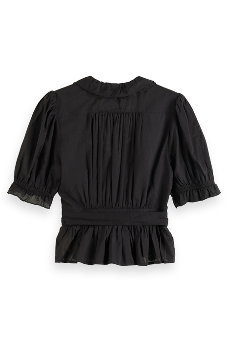 WRAP TOP WITH RUFFLE DETAIL EVENING BLACK 5