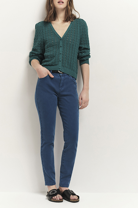 TARRY - CEDAR GREEN REVERSIBLE OPENWORK CARDIGAN 3