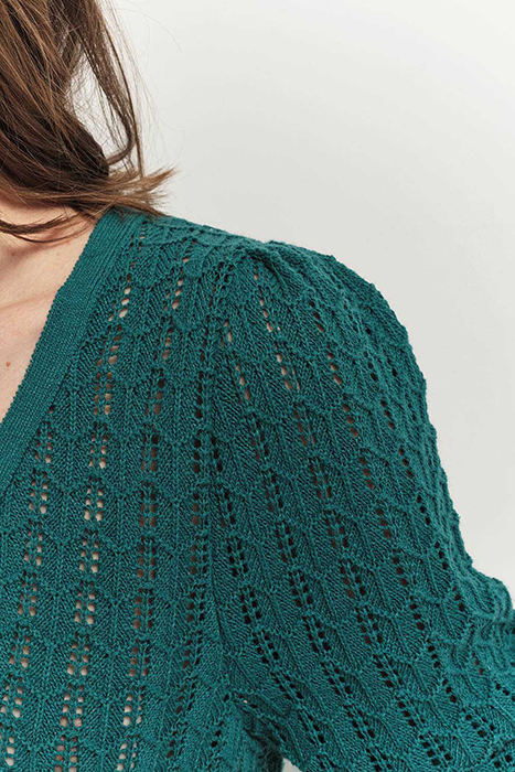 TARRY - CEDAR GREEN REVERSIBLE OPENWORK CARDIGAN 4