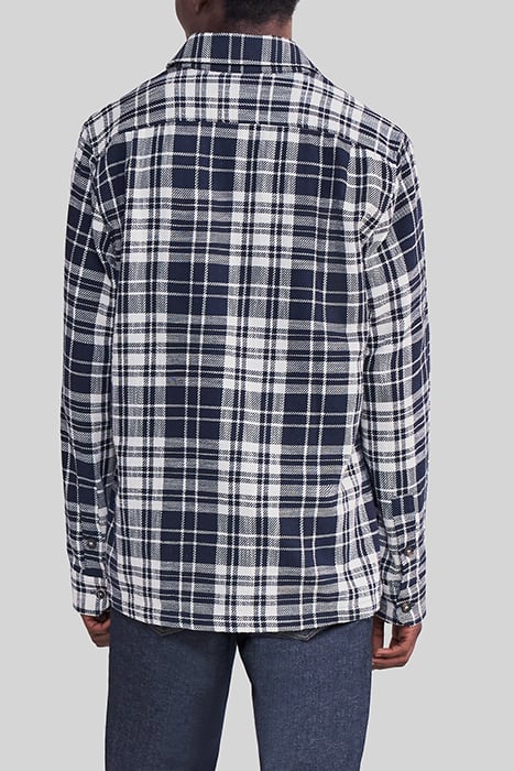 NAVY CHECK REGULAR OVERSHIRT 2