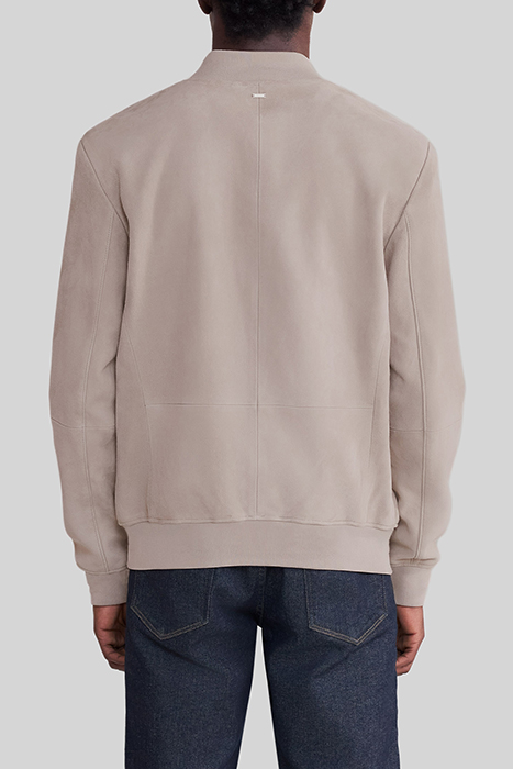 BEIGE SUEDE BOMBER JACKET 2