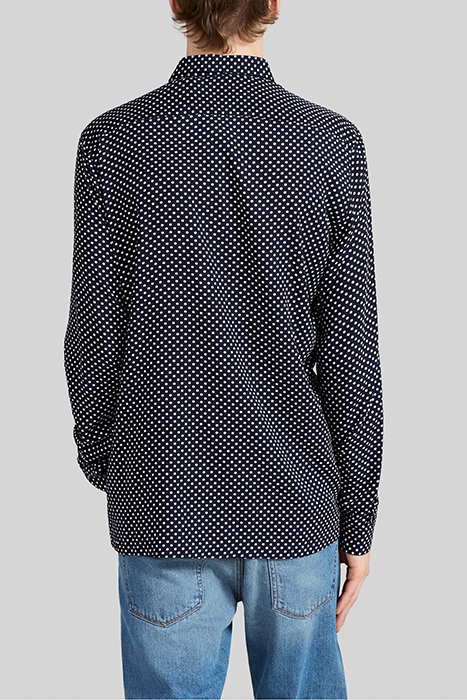 NAVY LENZING™ ECOVERO™ SLIM SHIRT, POLKA DOT MOTIF 2