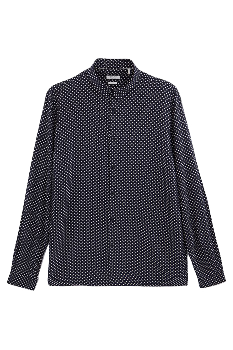 NAVY LENZING™ ECOVERO™ SLIM SHIRT, POLKA DOT MOTIF 4