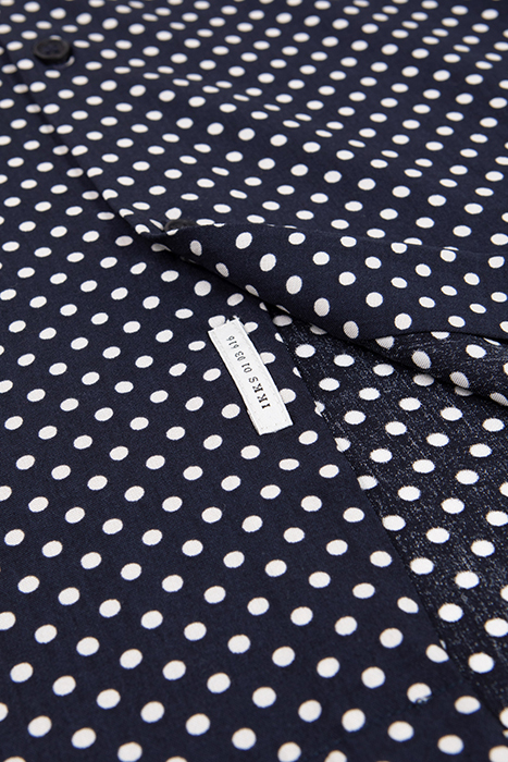 NAVY LENZING™ ECOVERO™ SLIM SHIRT, POLKA DOT MOTIF 8