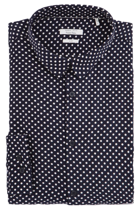NAVY LENZING™ ECOVERO™ SLIM SHIRT, POLKA DOT MOTIF 5