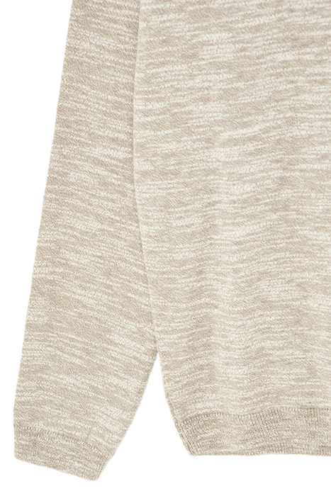 BEIGE MOULINÉ KNIT ROUND NECK SWEATER 7