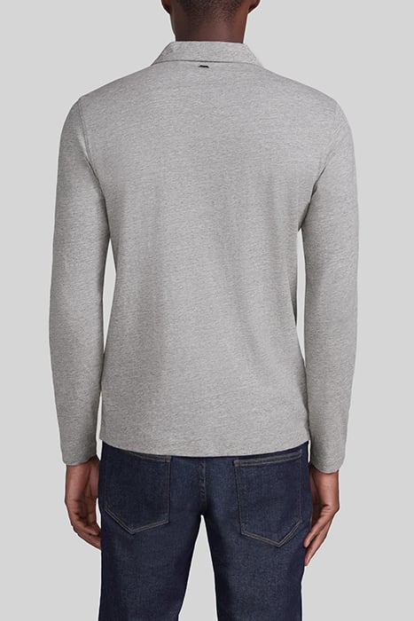 GREY UPCYCLED POLO SHIRT WITH TROMPE-L'OEIL COLLAR 2