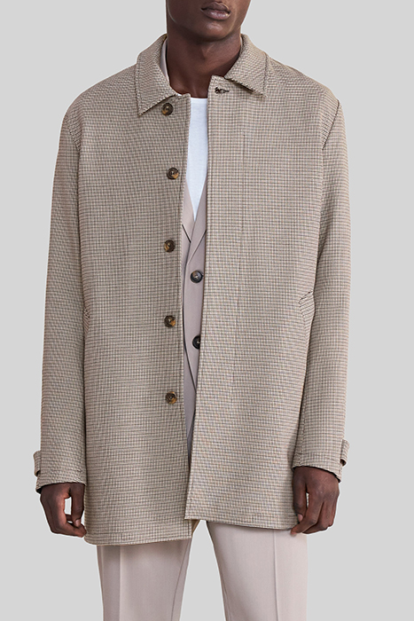MINK CHECK TRENCH COAT 5
