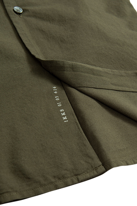 KHAKI ORGANIC COTTON VOILE SLIM SHIRT 4