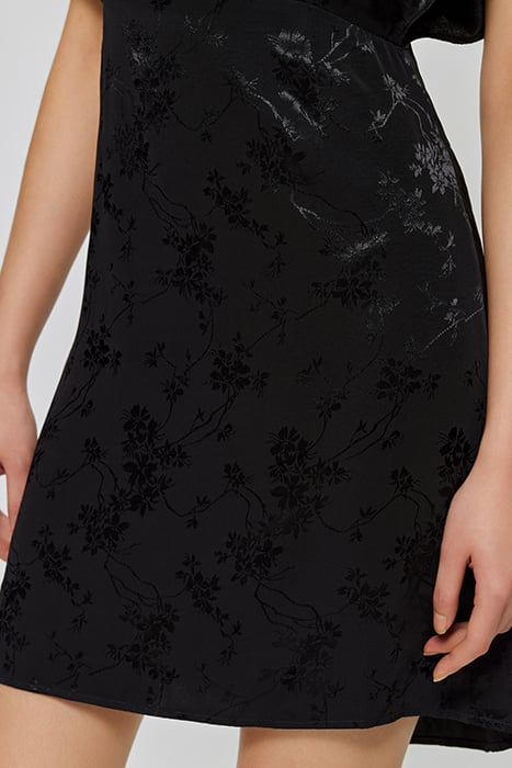 BLACK PLANT MOTIF JACQUARD STUDDED DRESS 6