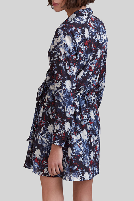 NAVY RECYCLED DRESS WITH BATIK FLOWER PRINT 4