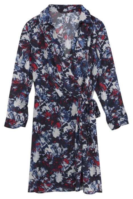 NAVY RECYCLED DRESS WITH BATIK FLOWER PRINT 3