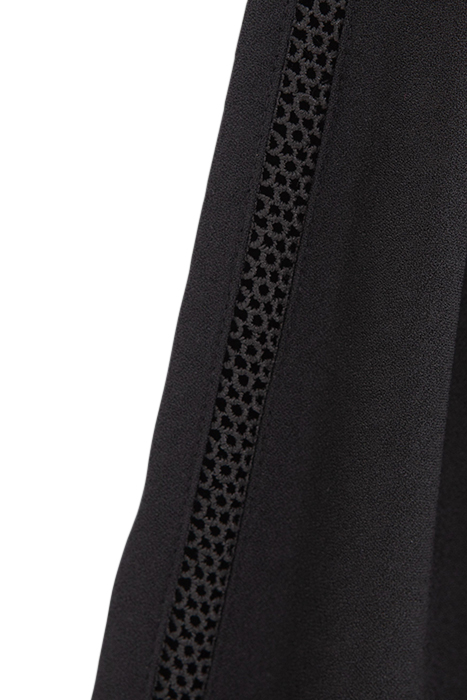 BLACK RECYCLED SHIRT DRESS WITH GIPURES 8