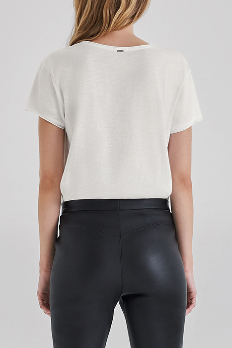 WHITE ORGANIC COTTON T-SHIRT WITH SKULL IMAGE 2