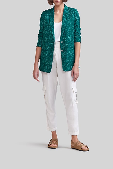 EMERALD RECYCLED SUIT JACKET WITH PEACOCK PRINT 3