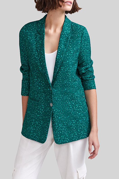 EMERALD RECYCLED SUIT JACKET WITH PEACOCK PRINT 5