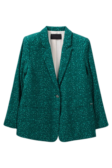 EMERALD RECYCLED SUIT JACKET WITH PEACOCK PRINT 4