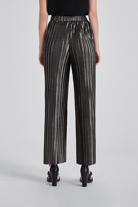 SILVER PLEATED WIDE-LEG TROUSERS 2