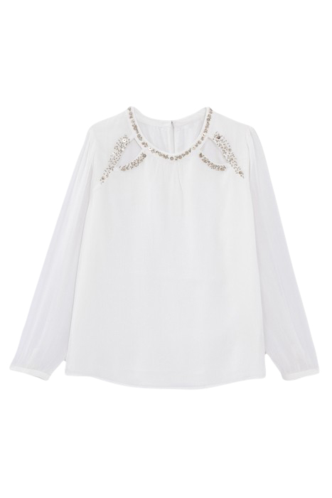 OFF-WHITE BLOUSE WITH BEAD EMBROIDERY 4