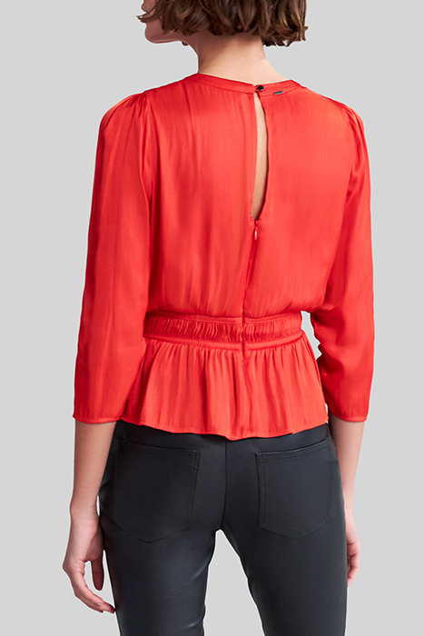 ORANGE RECYCLED BLOUSE WITH PEPLUM 2