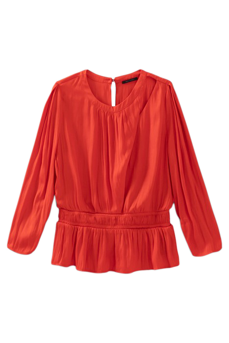 ORANGE RECYCLED BLOUSE WITH PEPLUM 4