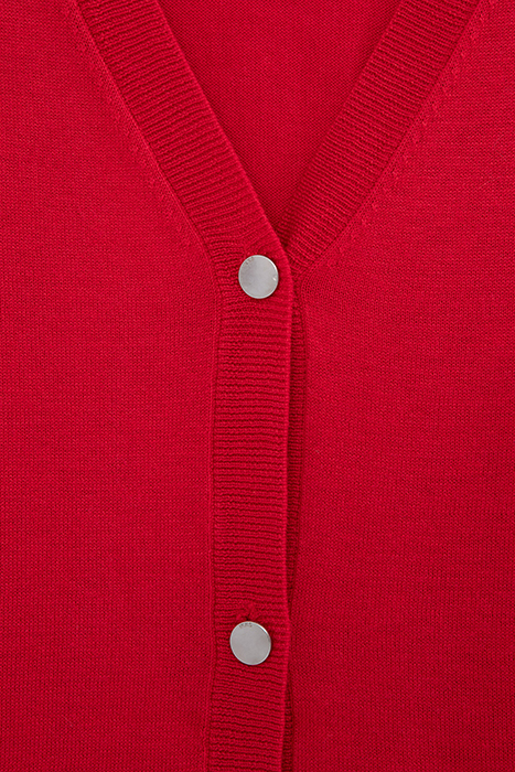 RED KNIT CARDIGAN WITH GUIPURE LACE SLEEVES 6