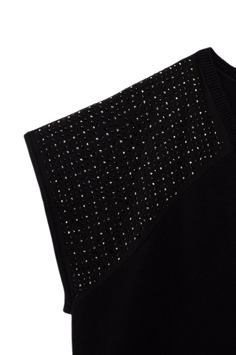 BLACK KNIT SHORT SLEEVE T-SHIRT WITH DIAMANTÉ 7