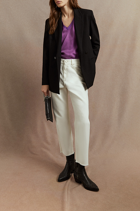 OFF-WHITE BOYFRIEND JEANS WITH FRINGED CUFFS 6