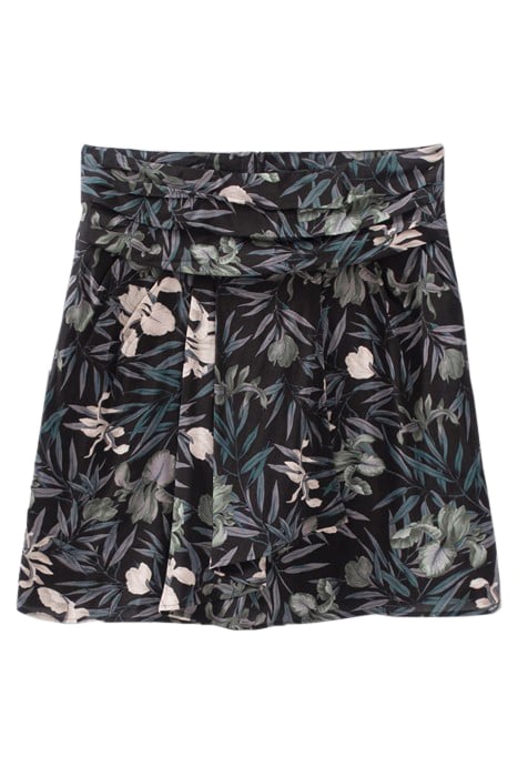 BLACK LENZING™ ECOVERO™ ORCHID PRINT SHORT SKIRT 5