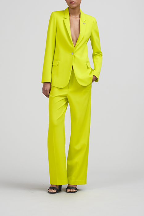LIME GREEN SUIT JACKET WITH PIN-BADGE DECOR 3