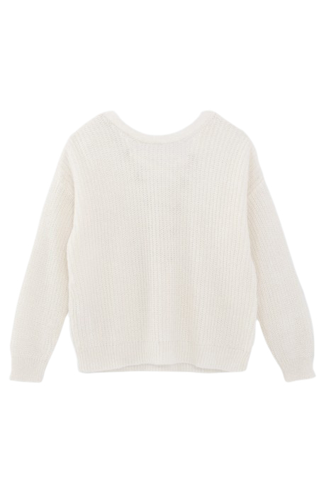 ECRU KNIT XL SWEATER WITH LACED BACK 4