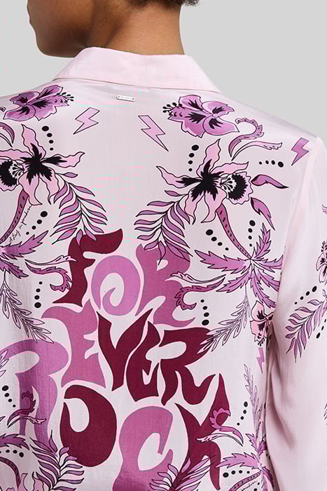 PINK SHIRT WITH FLOWER & PALM-TREE PRINT 5