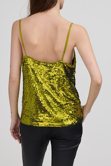LIME GREEN METALLIC SEQUIN RECYCLED TOP 2