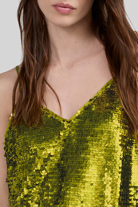 LIME GREEN METALLIC SEQUIN RECYCLED TOP 5