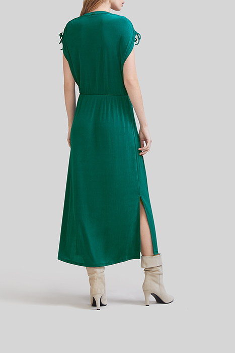 EMERALD BEADED V-NECK LONG DRESS 2