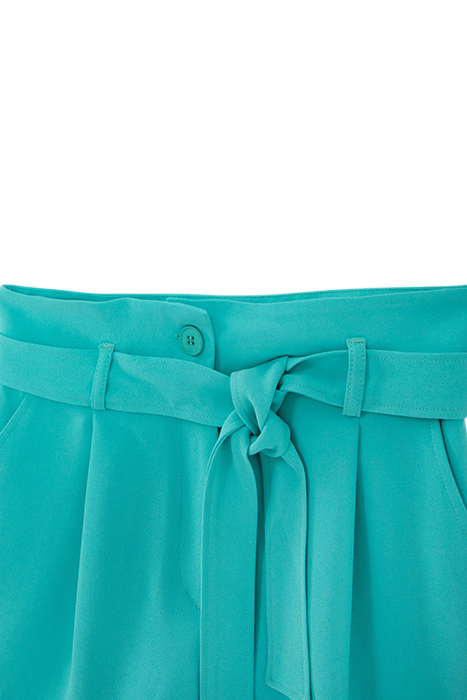 AZURE BLUE BELTED HIGH-WAIST SHORTS 6