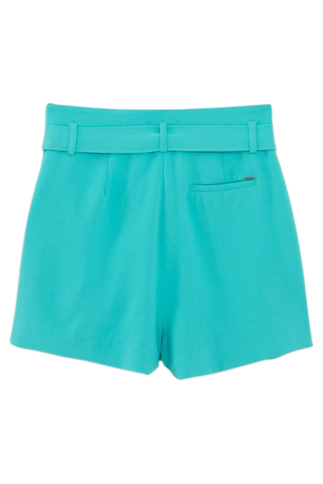 AZURE BLUE BELTED HIGH-WAIST SHORTS 5