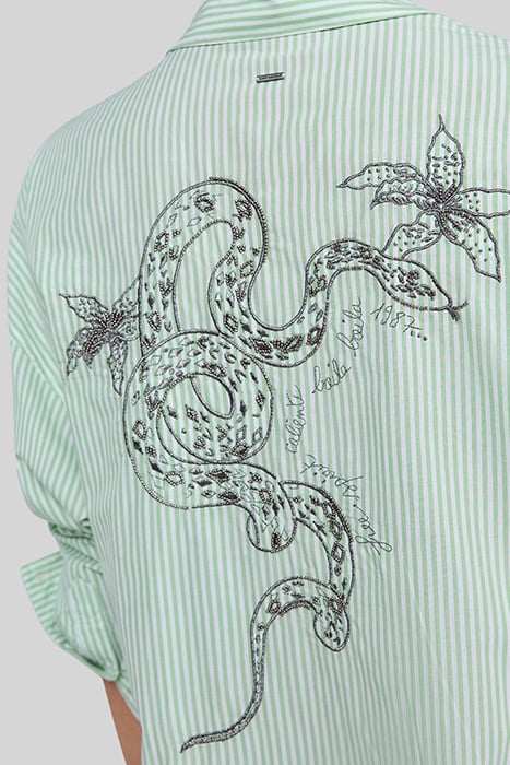 PISTACHIO STRIPED SHIRT WITH EMBROIDERED BACK 7