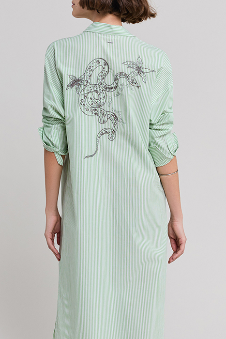 PISTACHIO STRIPED SHIRT WITH EMBROIDERED BACK 5