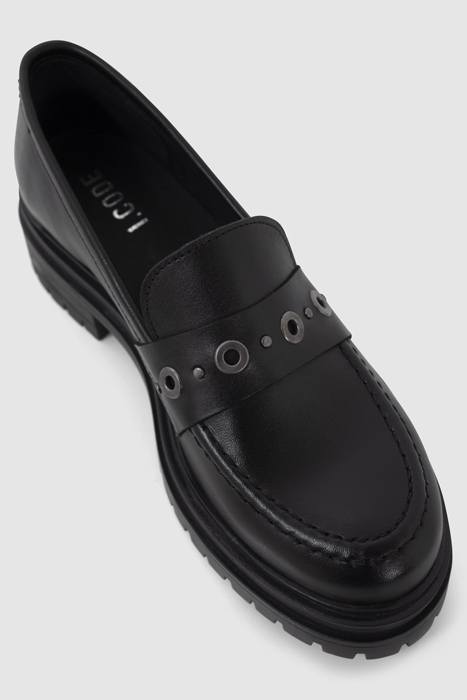 BLACK MOCCASINS WITH LUGGED SOLES 4