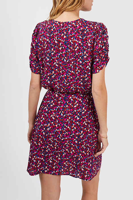 DARK RED TACHIST PRINT DRESS 2