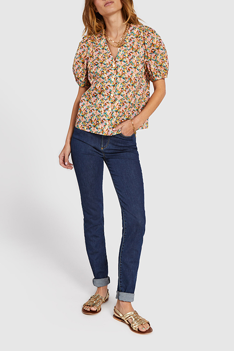 SALMON PINK TOP WITH FLORAL PRINT 3