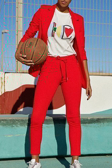 CRIMSON RED MILANO KNIT TREGGINGS 9