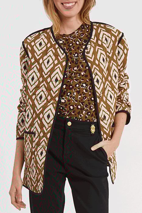 CAMEL/ETHNIC MOTIF REVERSIBLE COAT 2
