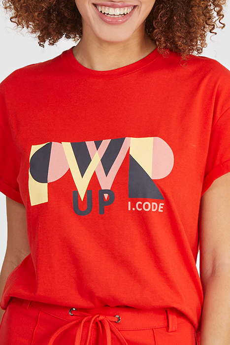 CRIMSON RED T-SHIRT WITH XL SLOGAN 4