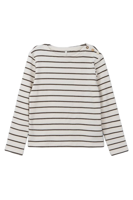 BLACK T-SHIRT WITH ECRU STRIPES 3