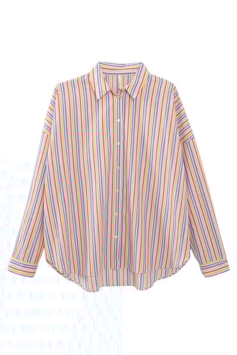 CRIMSON RED SHIRT WITH COLOURED STRIPES 4