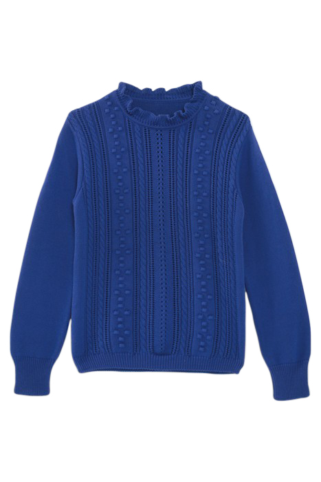 ELECTRIC BLUE DECORATIVE KNIT SWEATER 2