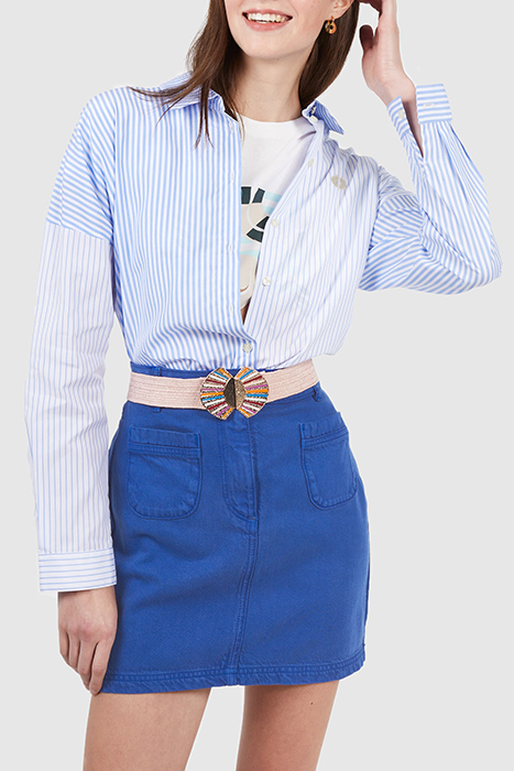 ELECTRIC BLUE DENIM MINI SKIRT 4